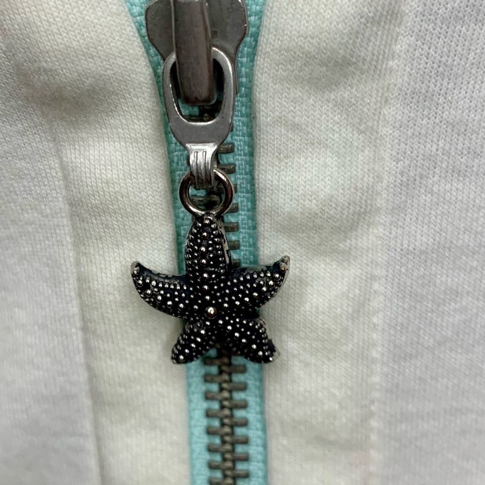 Fresh Produce Warm-Up Sweat Track Jacket Starfish Zipper Pull White Size Small - Picture 5 of 16